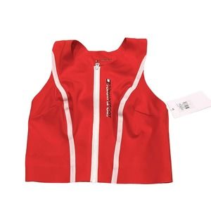 Tommy hilfilger sports bra top mid support cherry tomato